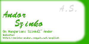 andor szinko business card